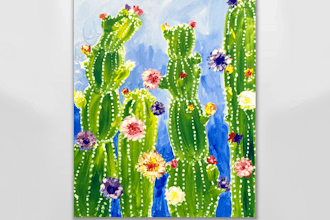 Paint Nite: Rainbow Cactus Flowers
